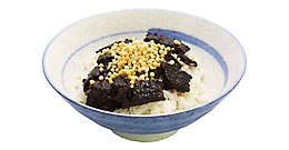 ご飯にぶぶあられをかける