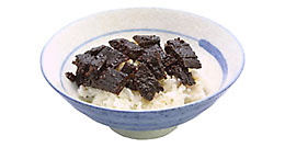 まずは、熱々ご飯の余熱でじんわりと